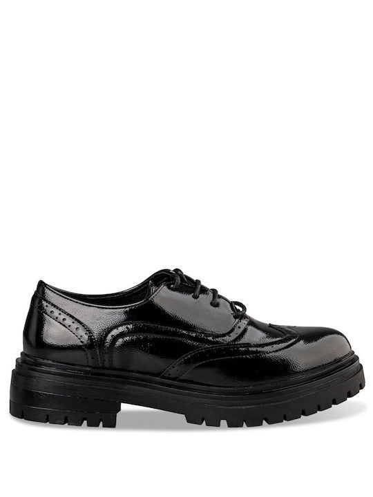 Envie Shoes Shiny Γυναικεία Oxfords σε Μαύρο Χρώμα