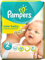 Pampers New Baby No 2 (3-6Kg) 32τμχ