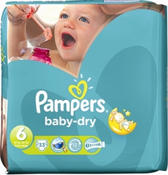 Pampers Baby Dry No 6 (16+ Kg) 33τμχ