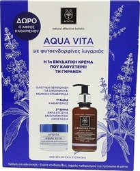 Apivita Set Aqua Vita Κρέμα Προσώπου Κανονικές/Ξηρές & Αφρός Καθαρισμού