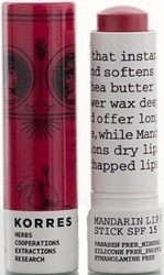 Korres Lip Butter Stick με Μανταρίνι SPF15 Τριαντάφυλλο