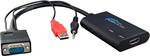 Powertech 3.5mm,USB-A,VGA male - HDMI female (CAB-H033)