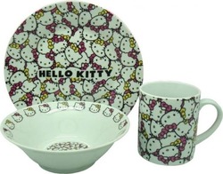 Sanrio Πορσελάνινο Σετ Φαγητού Hello Kitty, 3τμχ