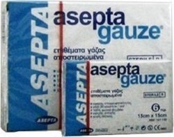 Asepta Gauze Επιθέματα Γάζας αποστειρωμένα 15cm x 15cm 6τμχ
