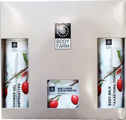 Bodyfarm Set Goji Berry Αφρόλουτρο, Κρέμα Σώματος & Scrub