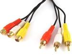 Powertech Audio Cable 3x RCA male - 3x RCA female 3m (CAB-R013)