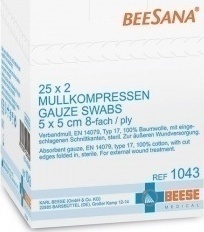 Meditrade Beesana Γάζες Υφασμένες Αποστειρωμένες 5x5cm 25 x 2τμχ