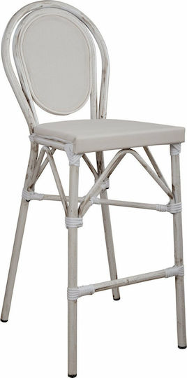 Barhocker aus Aluminium Azaria Weiß 47x61x115cm