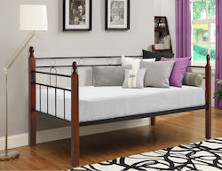 Reven Καναπές Κρεβάτι Μονό για Στρώμα 90x190cm Μαύρο