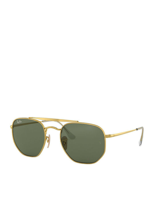 Ray Ban Marshal Sunglasses with Gold Metal Frame and Green Lens RB3648 001