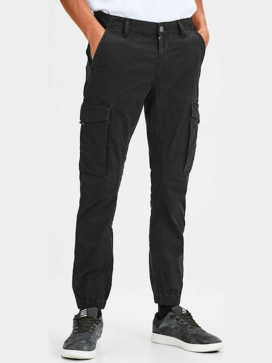 Jack & Jones Men's Trousers Cargo Elastic in Regular Fit Black