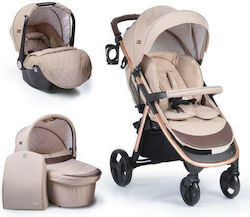 Cangaroo Noble 3 in 1 3 in 1 Baby Stroller Suitable for Newborn Beige