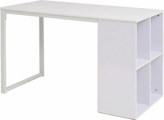 Schreibtisch mit Bücherregal 120x60x75cm Weiß