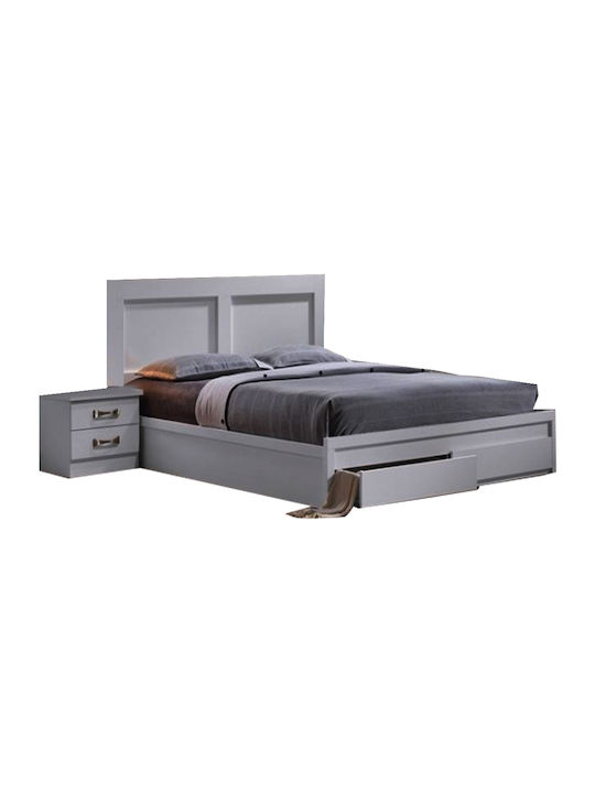Life Bett Doppelbett Weiß mit Tische für Matratze 140x190cm