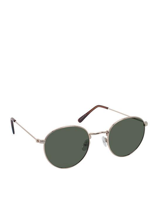 Eyelead Men's Sunglasses with Silver Metal Frame and Green Polarized Lens L 657