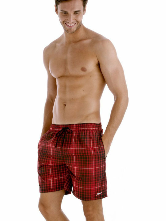 Speedo Costum de baie pentru bărbați Pantaloni scurți Roșu cu modele