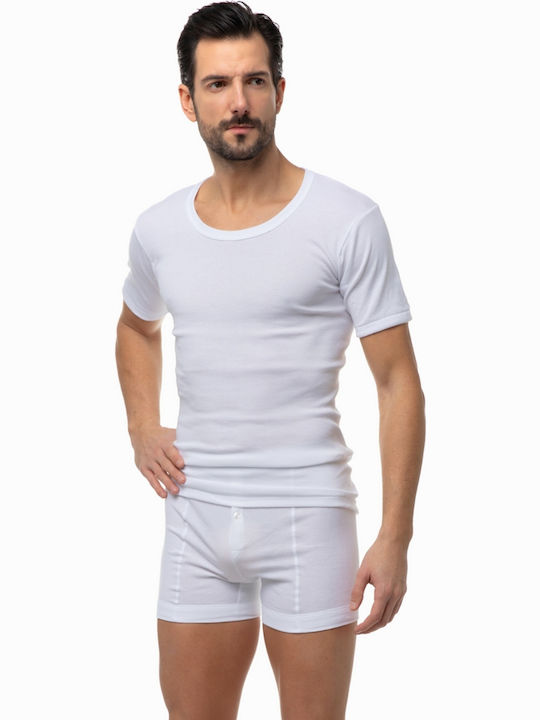 Minerva 90-17000 Men's Short Sleeve Undershirt White