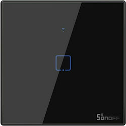 Sonoff TX-T3EU1C Recessed Electrical Lighting Wall Switch Wi-Fi Connected with Frame Touch Button Illuminated Black