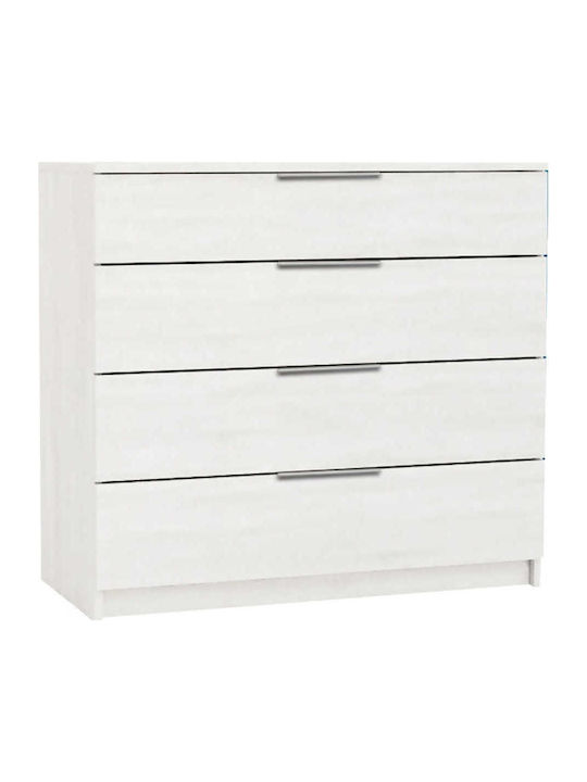 Drawer Wooden Chest of Drawers with 4 Drawers White 80x40x83cm