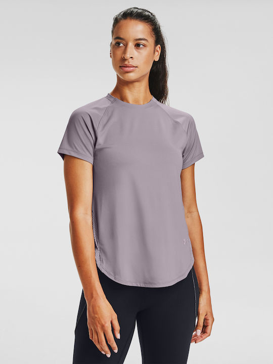 Under Armour Sport Hi-Lo Women's Sport T-shirt Fast Drying Lilacc