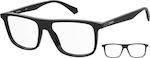Polaroid Men's Acetate Prescription Eyeglass Frames with Clip On Black PLDD405 807