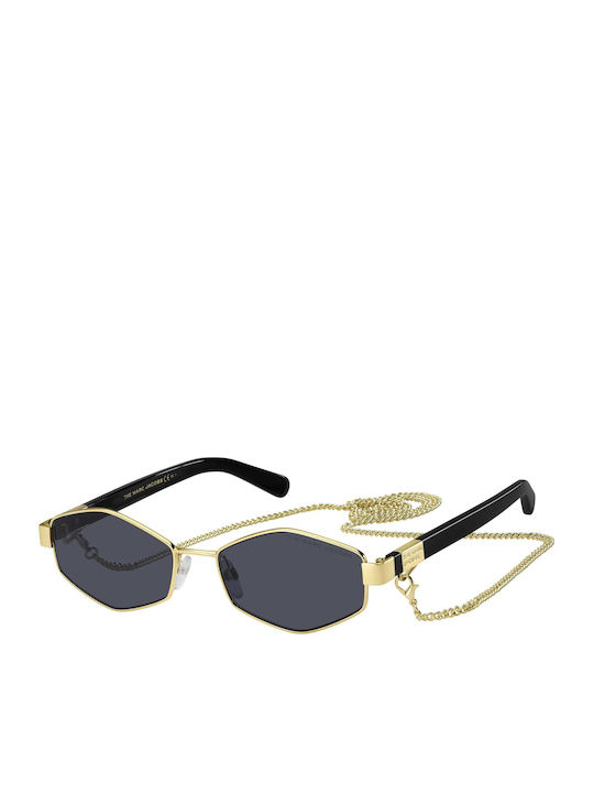 Marc Jacobs Women's Sunglasses with Gold Metal Frame and Blue Lens MARC 496/S J5GIR
