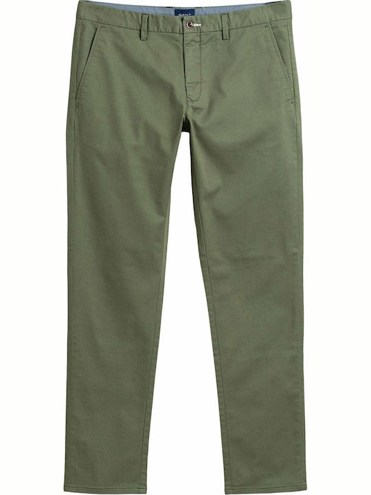 Gant Tech Prep Slim Men's Chino Elastic Trousers Slim Fit Khaki