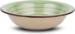 Nava Lines Πιάτο Βαθύ Κεραμικό Oil Green με Διάμετρο 22cm