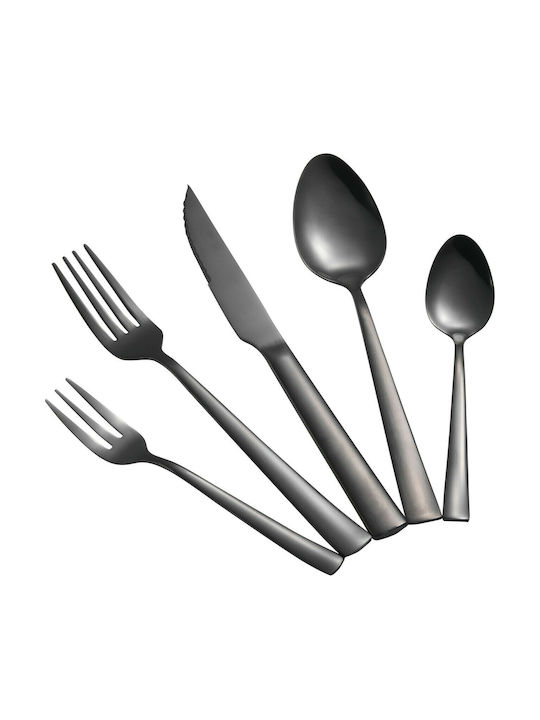 Dinox 30-Piece Stainless Steel 18/10 Black Cutlery Set Porto 56-