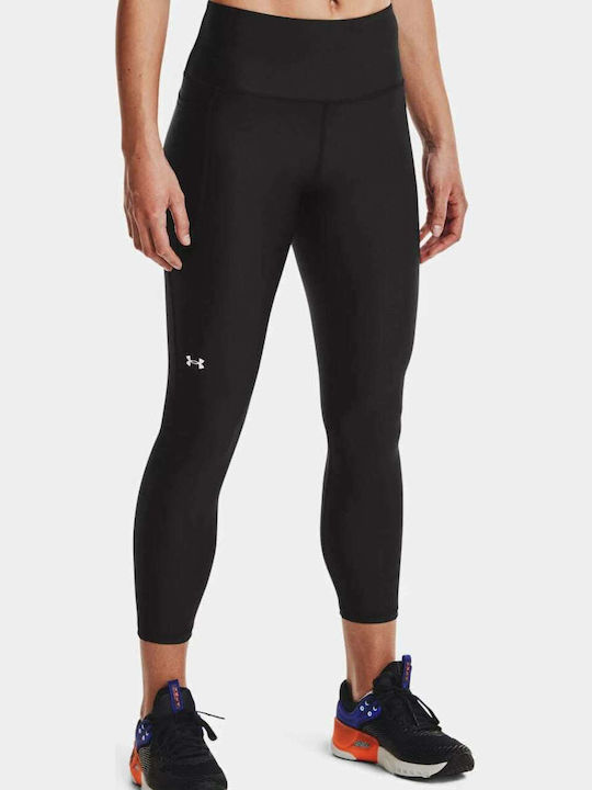 Under Armour Heat Gear 7/8 Women's Cropped Training Legging Shiny & High Waisted Black