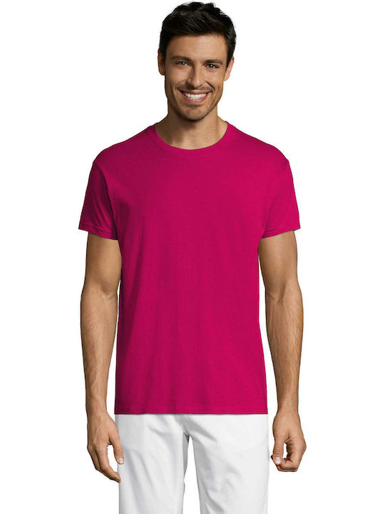 Sol's Regent Мъжко Рекламна тениска Къс ръкав в Фуксия цвят