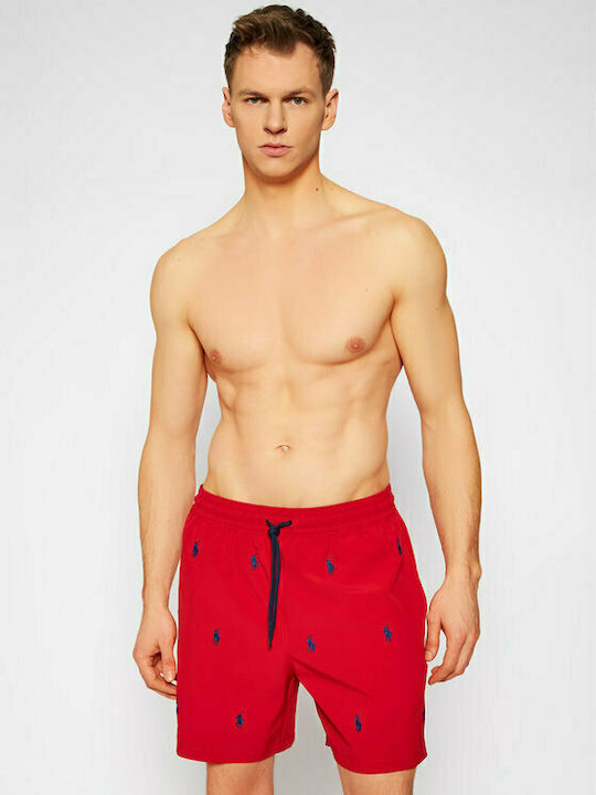 Ralph Lauren Costum de baie pentru bărbați Pantaloni scurți Roșu cu modele