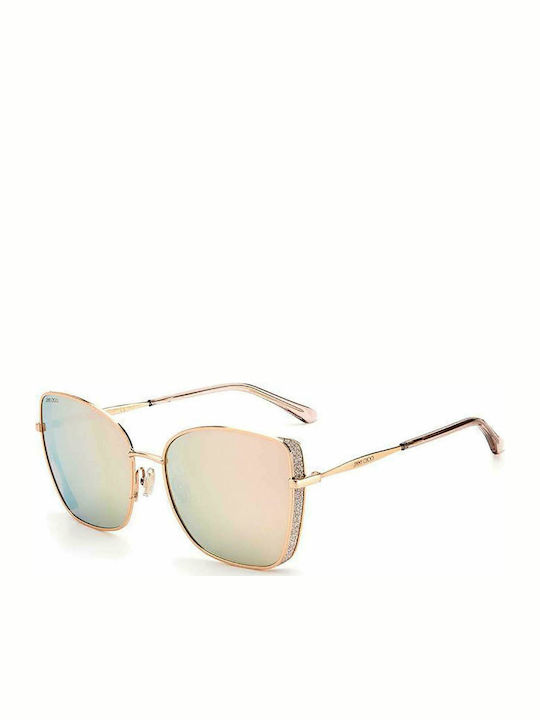Jimmy Choo Alexis/S Women's Sunglasses with Rose Gold Metal Frame and Gold Mirror Lens