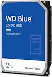 Western Digital Blue 2TB HDD Hard Disk 3.5" SATA III 7200rpm cu 256MB Cache pentru Desktop