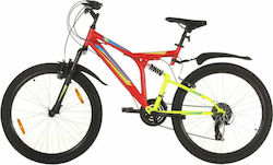 vidaXL 3067228 26" Κόκκινο Mountain Bike με 21 Ταχύτητες