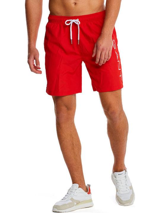 Gant Men's Swimwear Printed Bermuda Red