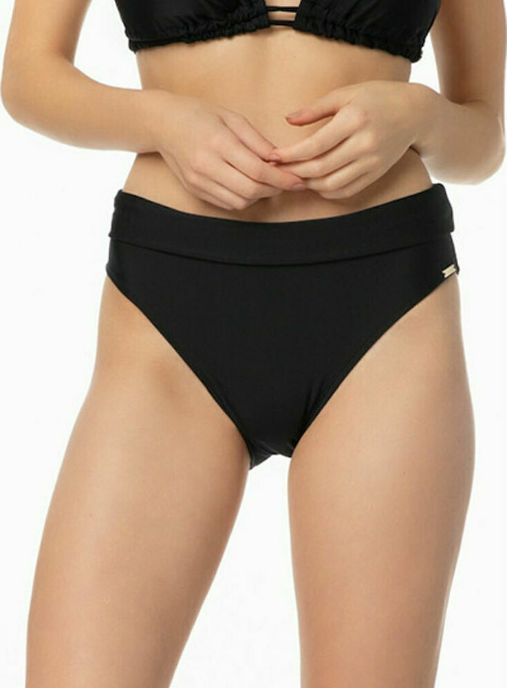 Minerva Rio Basic 90 90334 Bikini Slip Ψηλόμεσο Μαύρο 90 90334 045