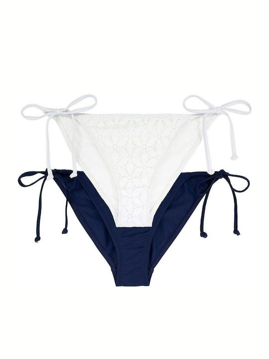 Dorina Cambia 2 Pack Bikini Slip με Κορδονάκια Navy Blue White