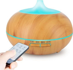Led Συσκευή Αρωματοθεραπείας Υπερήχων Humidifier με Τηλεχειριστήριο Καφέ 498ml
