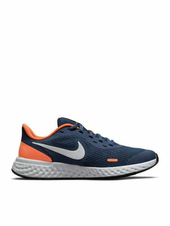 Nike Revolution 5 Kids Running Shoes Midnight Navy / White / Orange