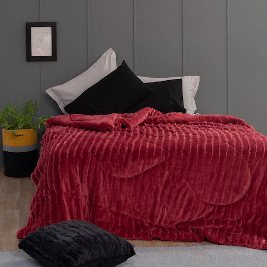 Palamaiki Κουβερτοπάπλωμα Μονό 160x240εκ. Gwen Red