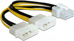 Powertech Molex cu 4 pini - PCIe cu 8 pini Cablu 0.15m Galben (CAB-W041)
