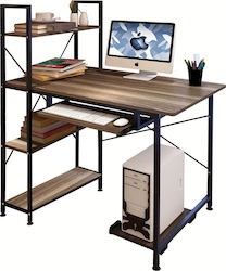 Computertisch Hibiscus mit Bücherregal 100x48x118cm Brown / Black