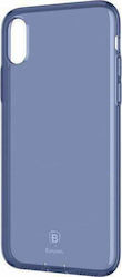 Baseus Simple Series with Dust Plug Umschlag Rückseite Silikon Blau (iPhone X / Xs) ARAPIPHX-A03