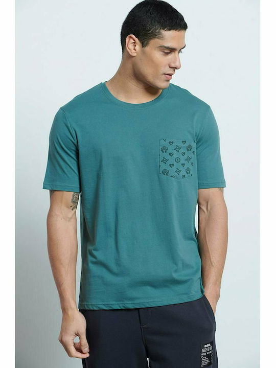 BodyTalk Men's T-Shirt Stamped Tattoo Green