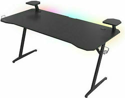 Геймърско Бюро Holm с LED и USB портове 160x75x75 см Черно