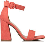 Envie Shoes Γυναικεία Πέδιλα με Χοντρό Ψηλό Τακούνι σε Φούξια Χρώμα