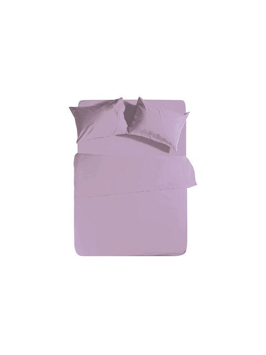 Nef-Nef Bettlaken King Size mit Gummiband 180x200+35cm. Basic 1159 Lavender