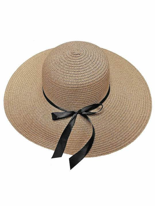 Summertiempo Γυναικείο Ψάθινο Καπέλο Floppy Καφέ
