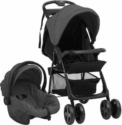 vidaXL 3 in 1 3 in 1 Baby Kinderwagen Geeignet für Neugeborene Dark Grey/Black 9.41kg